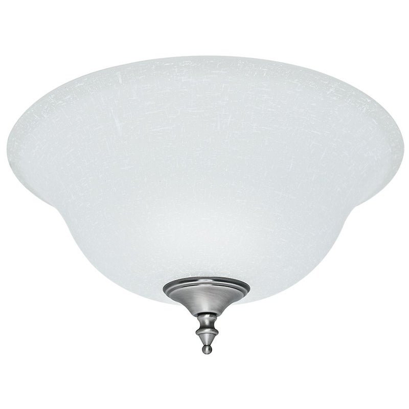 Hunter Glass Bowl - Ceiling Fan Light Cover Fixture, Replacement Glass Shade for Bedroom, Bathroom, or Kitchen, Compatible Casablanca Fans, Antique Pewter Finish - 99162, White Linen
